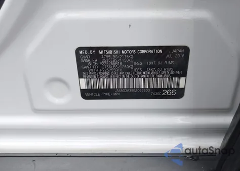 2016 Mitsubishi Outlander Se from USA, damaged, VIN JA4AD3A39GZ063603